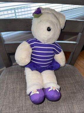 Vintage Violet the Exercise Bear 1984 Purple outfit